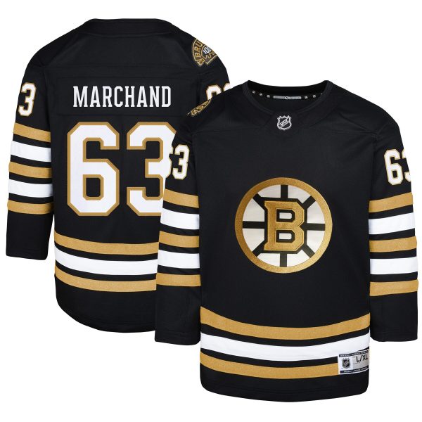 youth brad marchand black boston bruins 100th anniversary premier player jersey – Vancouver Canucks Jerseys and Headwear Collection