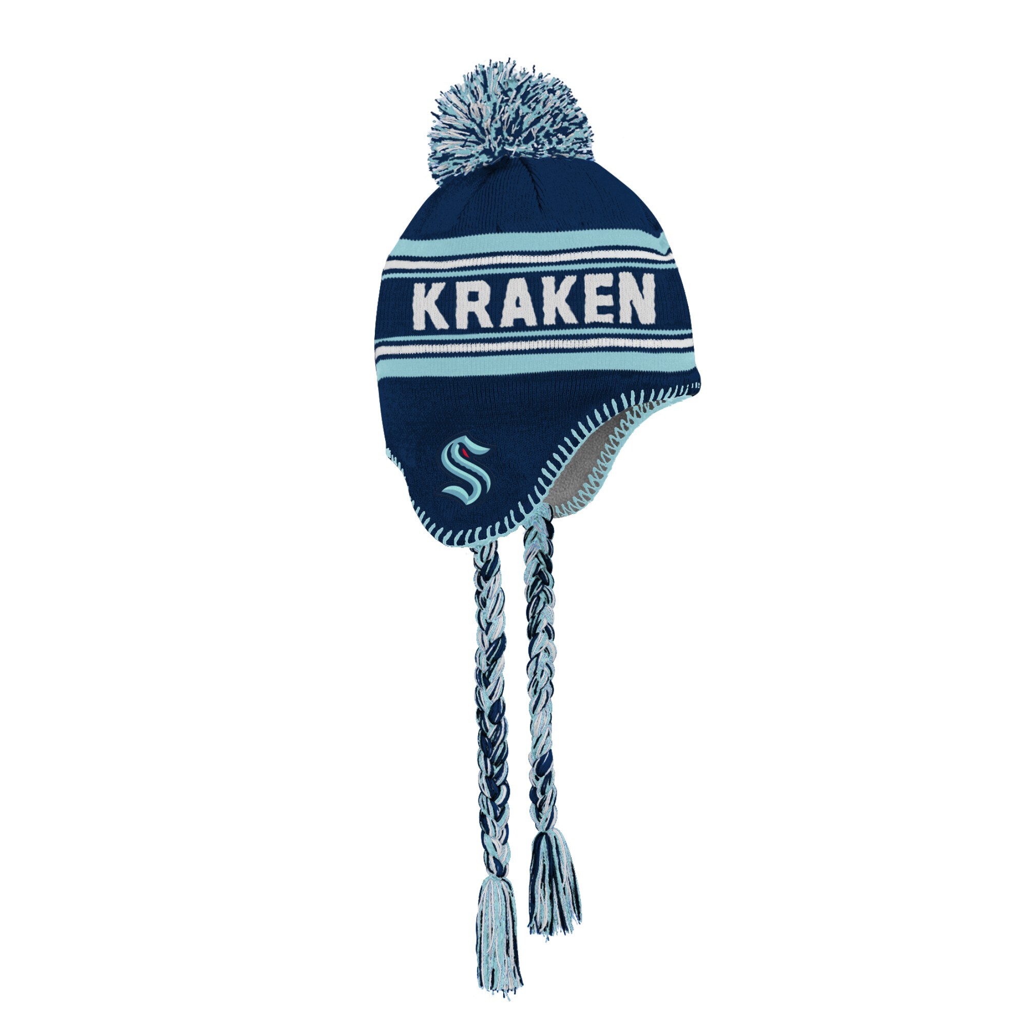youth deep sea blue seattle kraken jacquard tassel knit hat with pom – Vancouver Canucks Jerseys and Headwear Collection