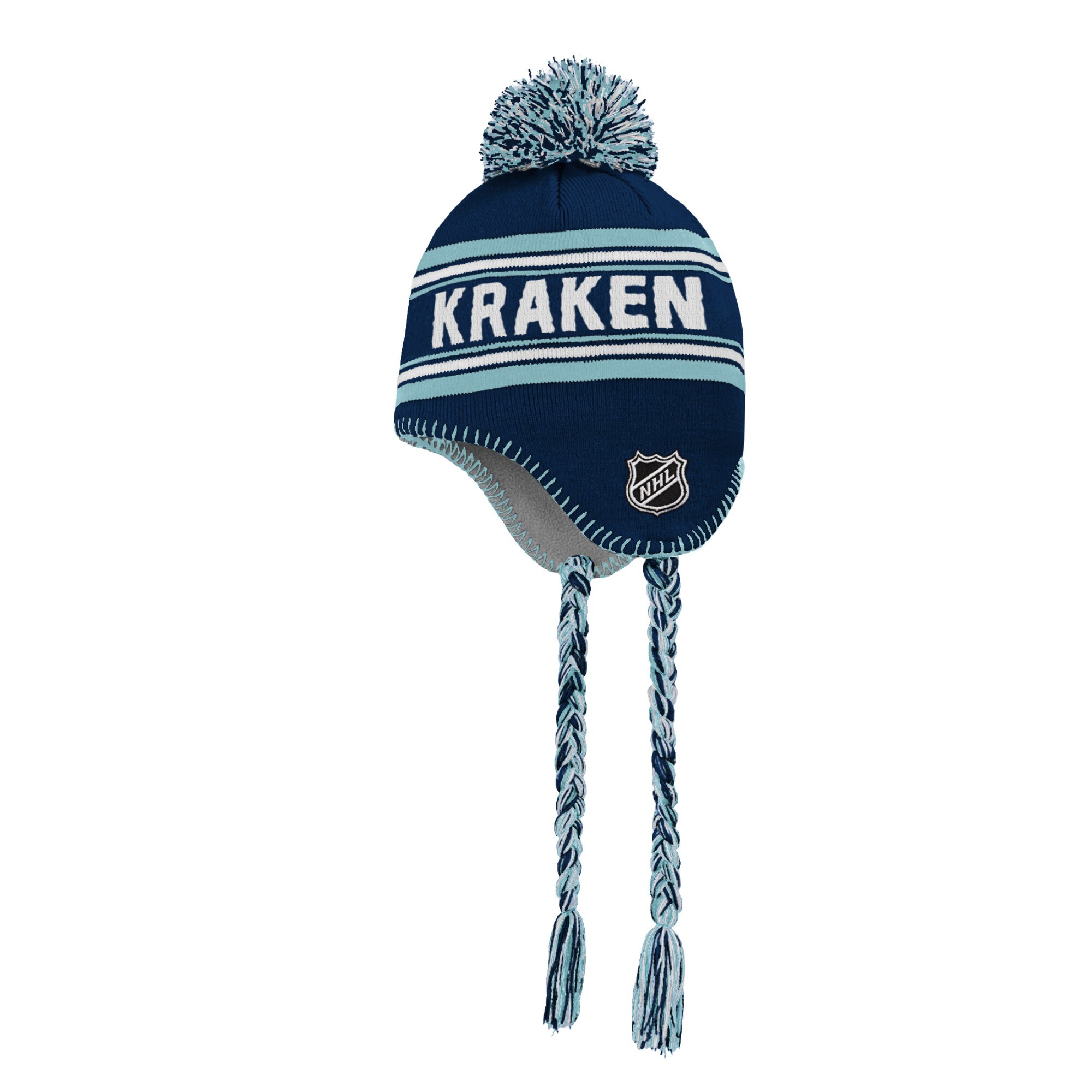 youth deep sea blue seattle kraken jacquard tassel knit hat with pom – Vancouver Canucks Jerseys and Headwear Collection
